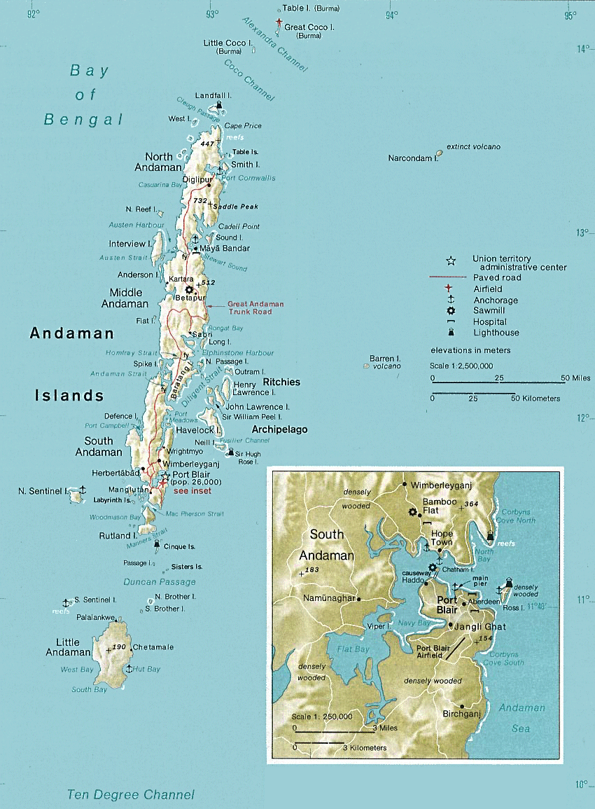 Carte des �les Andaman.