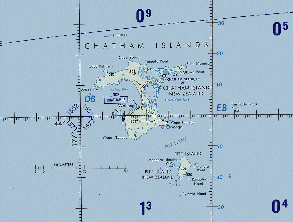 Carte des �les Chatham.