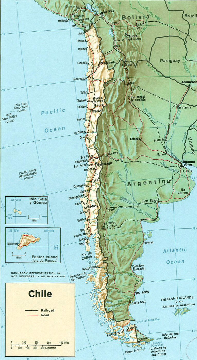 Carte du Chili.
