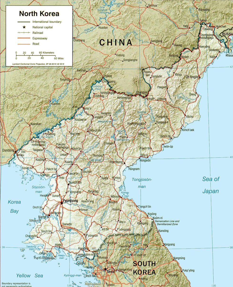 Carte de la Cor�e du Nord