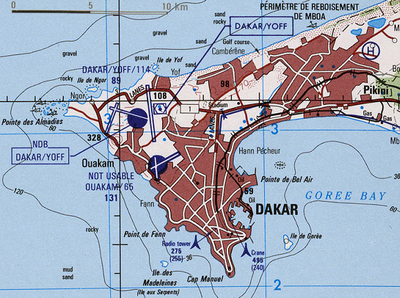 Carte de Dakar.