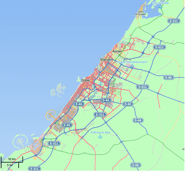 Plan de Dubai.