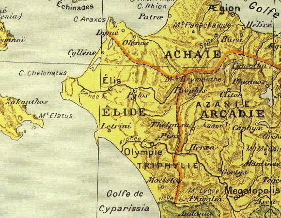 Carte de l'Elide.