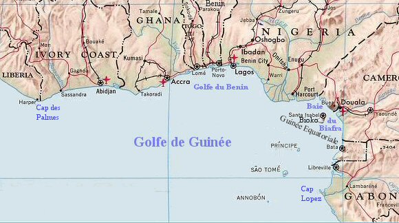 Carte du Golfe de Guin�e.