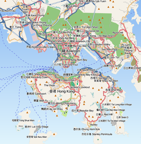 Carte de Hong Kong.