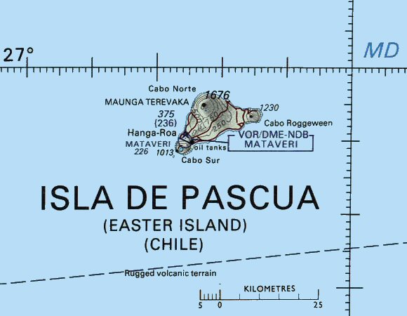 Carte de l'ile de Paques.