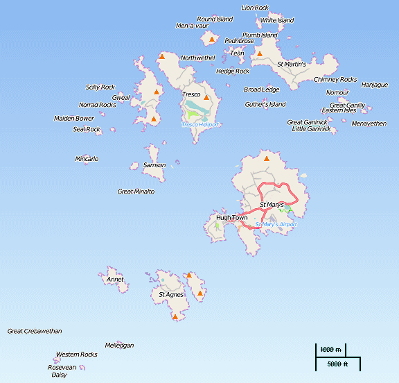Carte des �les Scilly.