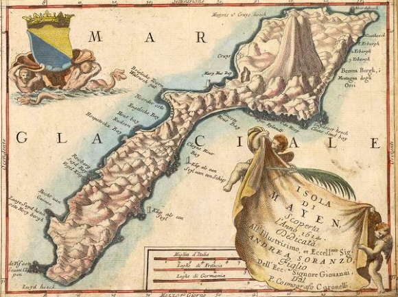 Carte du XIIe si�cle de l'�le Jan Mayen.