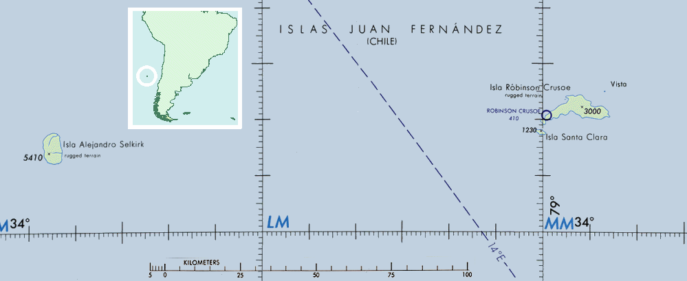 Carte des �les Juan Fernandez.