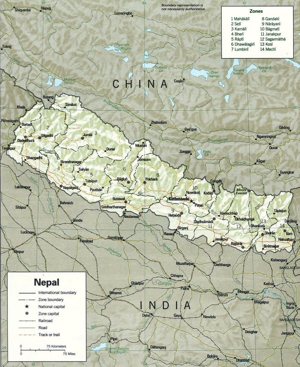 Carte du N�pal.