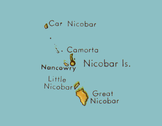 Carte des �les Nicobar.