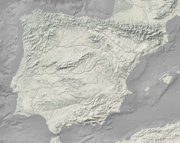 Carte de la P�ninsule ib�rique (muette).