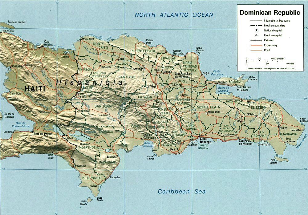 Carte de la r�publique Dominicaine.