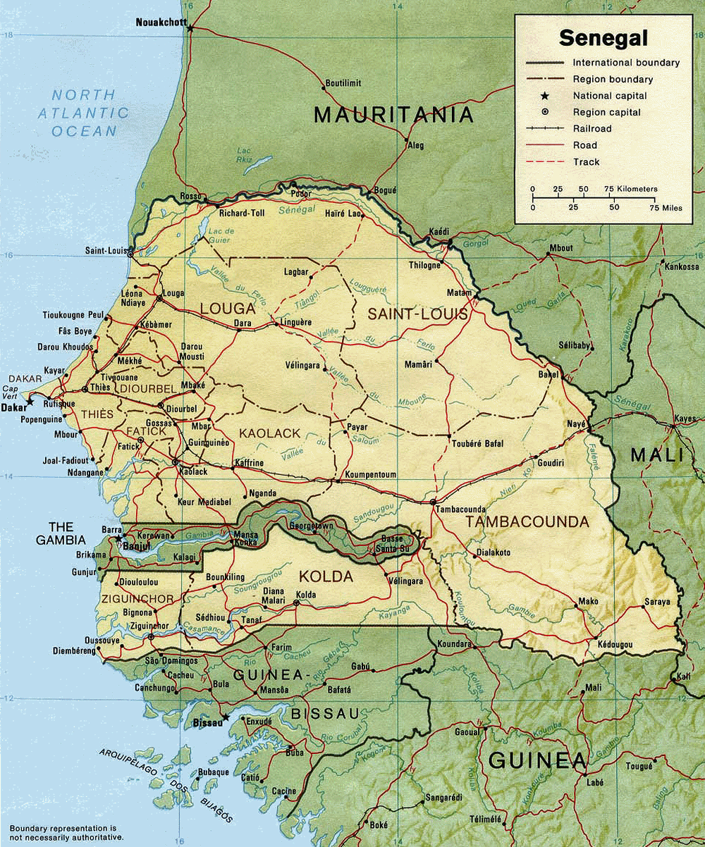 Carte du S�n�gal.