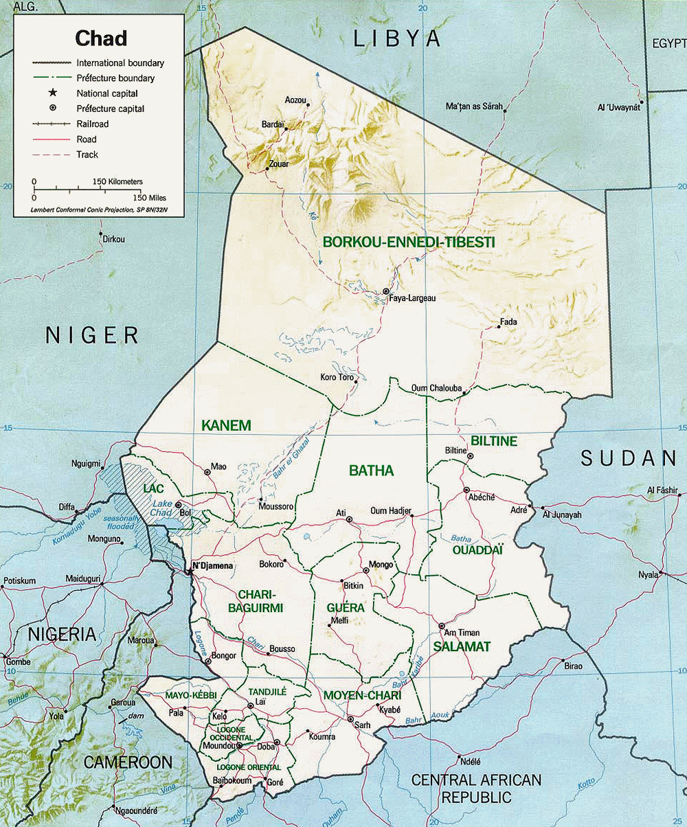 Carte du Tchad.