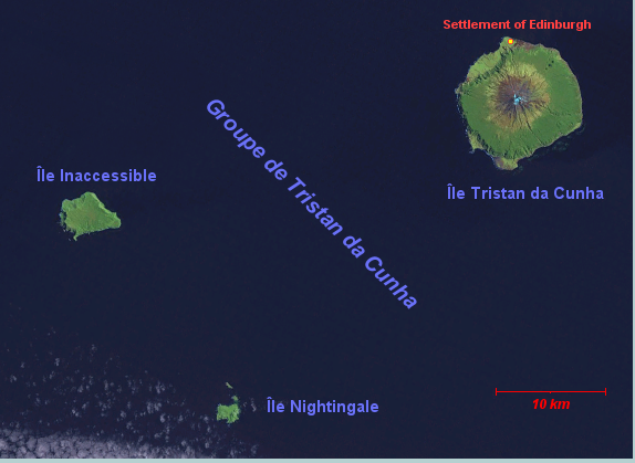 Carte des �les Tristan da Cunha.