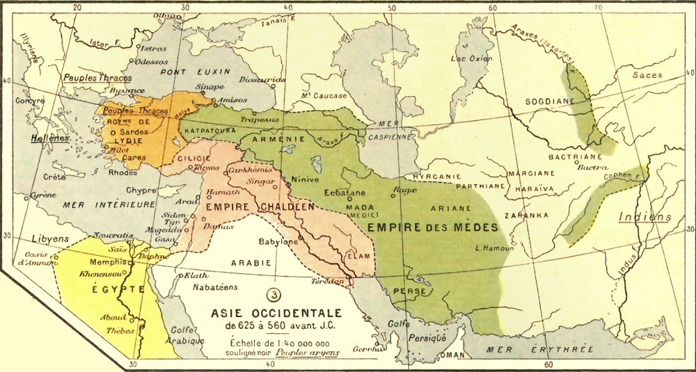 Carte de l'Asie occidentale (VIIe / VIe si�cles av. J.-C).