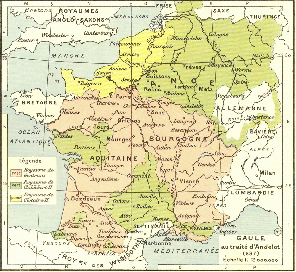 Carte de la Gaule au trait� d'Andelot.