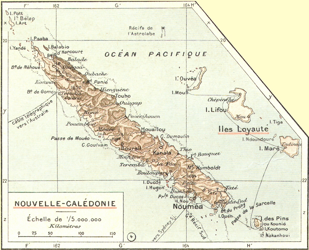 Carte de la Nouvelle-Cal�donie.