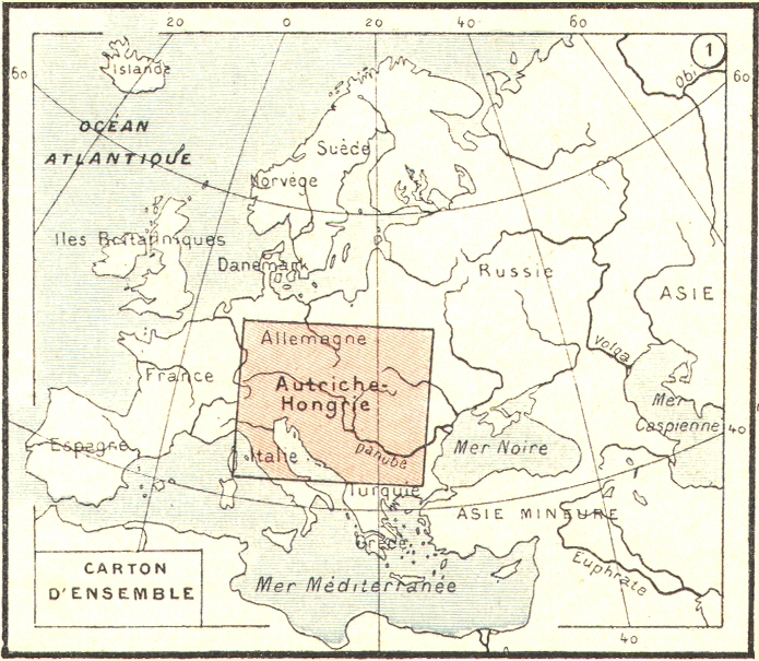 Carton d'ensemble de l'Autriche-Hongrie.