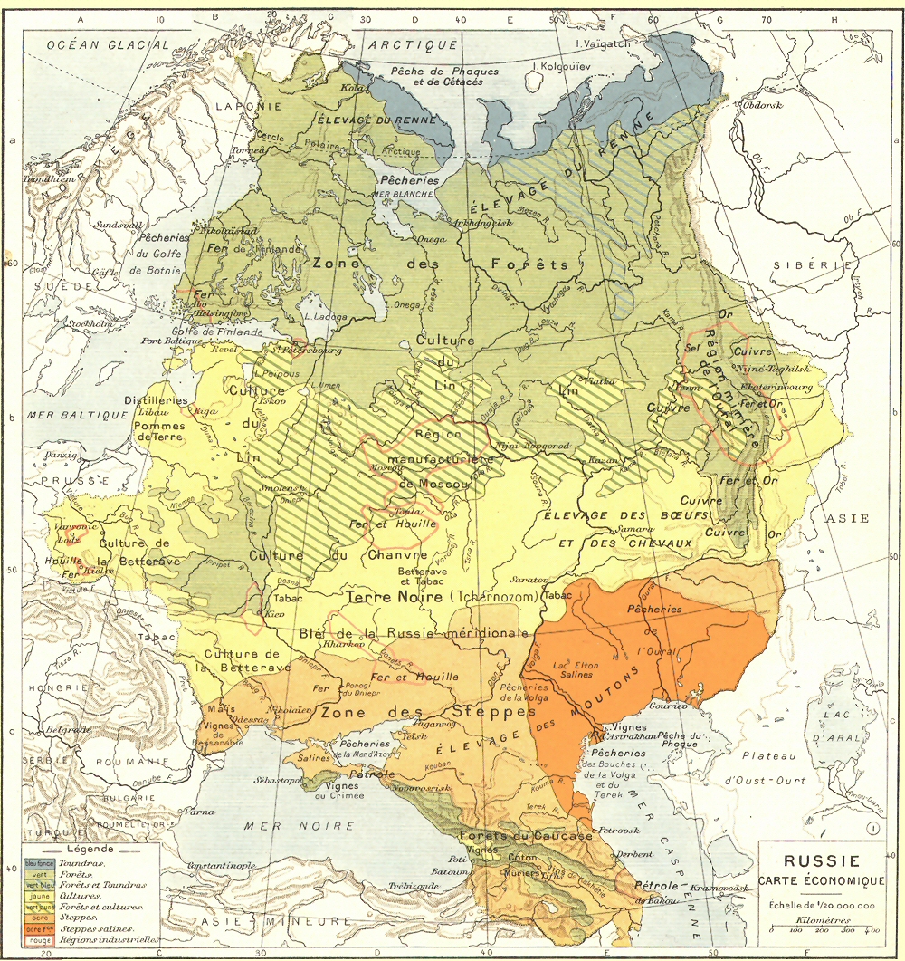Carte �conomique de la Russie.