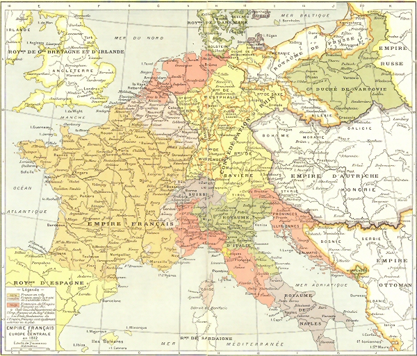 Empire fran�ais et Europe centrale en 1812.
