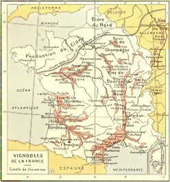 Vignobles de la France.