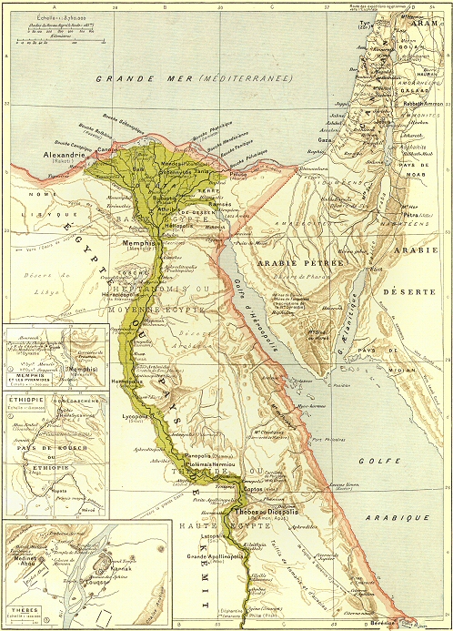 Carte de l'Egypte.