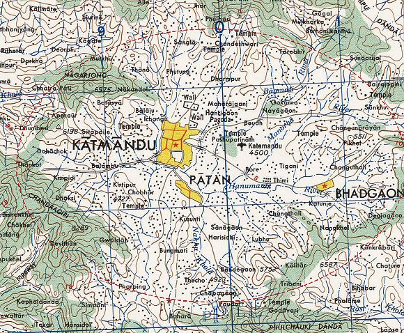 Carte de la vall�e de Kathmandou.