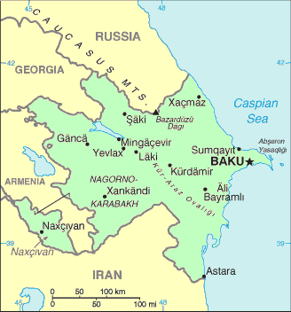Carte de l'Azerba�djan.