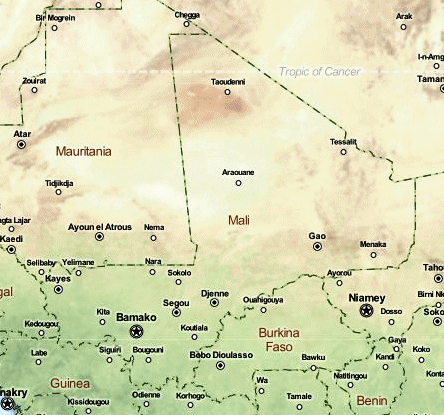 Carte du Mali.