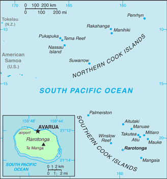 Carte des �les Cook.