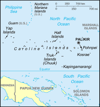Carte de la Micron�sie (�les Carolines).