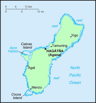 Carte de Guam.