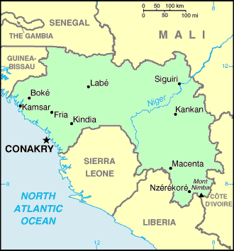 Carte de la Guin�e.