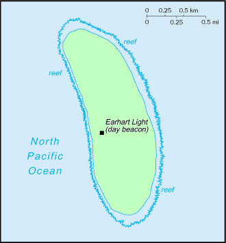Carte de l'�le de Howland.