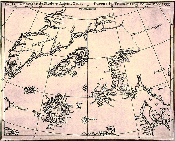 Carte des fr�res Zeno.