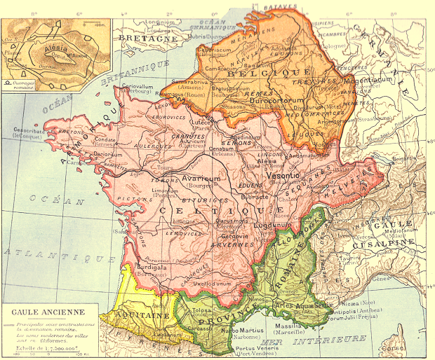 Carte de la Gaule.