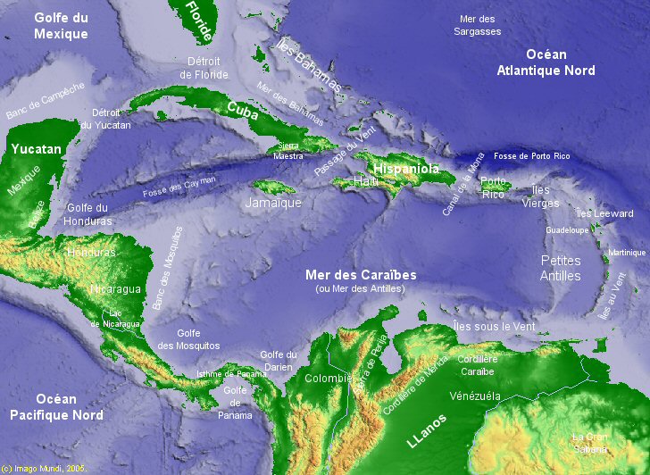 Carte de la R�gion Cara�be