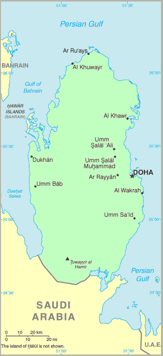 Carte du Qatar