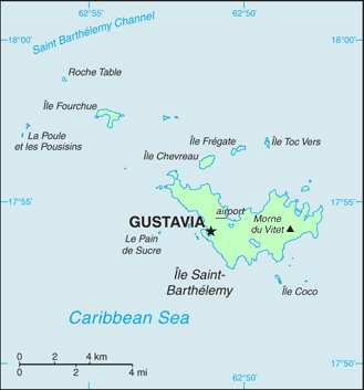 Carte de Saint-Barth�lemy.