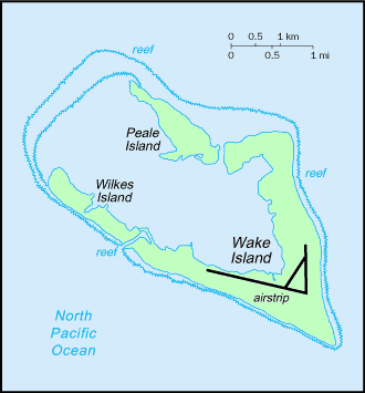 Carte de l'�le Wake.