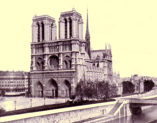 Photo de la Cath�drale Notre-Dame de Paris vers 1920.