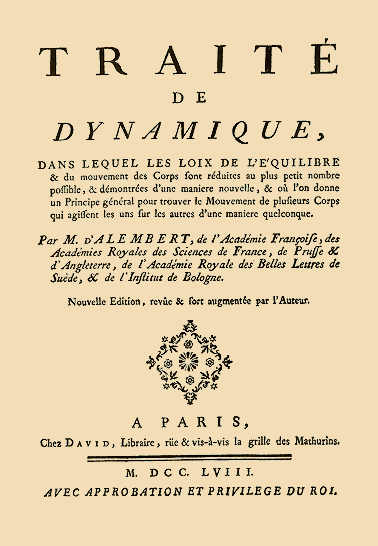 D'Alembert : Trait� de Dynamique.