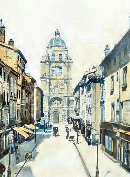 Bourg-en-Bresse : l'�glise Notre-Dame au 19e si�cle.