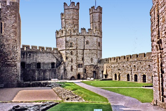Pays de Galles : le ch�teau de Caernarfon.
