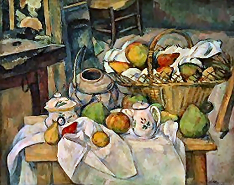 Nature morte, de C�zanne.