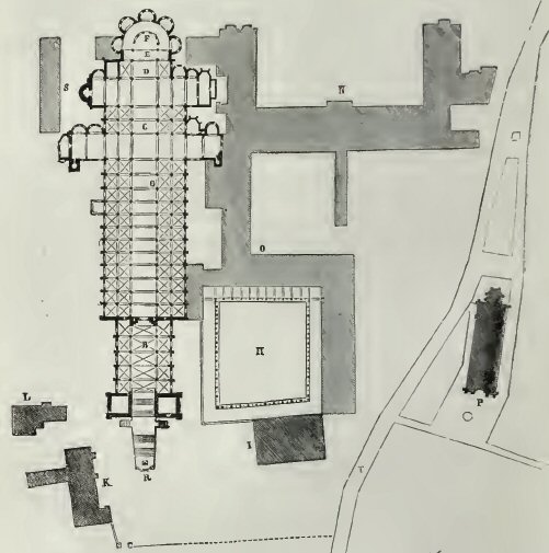 Cluny : plan de l'�glise de l'abbaye.