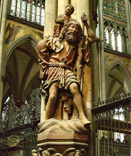 Saint Christophe dans la cath�drale de Cologne.