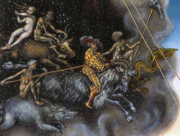 Cranach : M�lancolie (d�tail : une chasse fantastique).